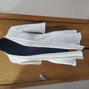 Eileen fisher linen cotton blend oatmeal cream open front short sleeve cardigan